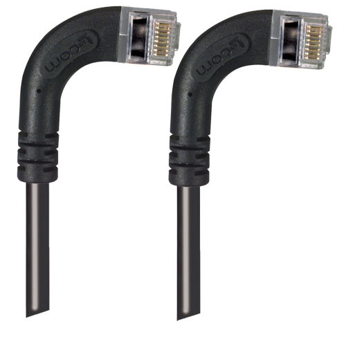 Category 6 Shielded LSZH Right Angle Patch Cable, Right Angle Right/Right Angle Right, Black, 2.0ft