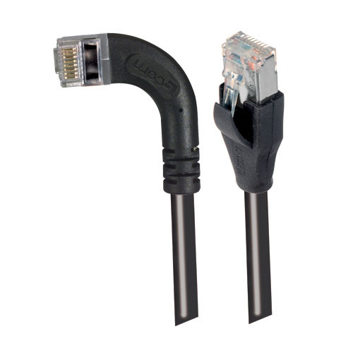 Category 6 Shielded LSZH Right Angle Patch Cable, Straight/Right Angle Left, Black, 7.0 ft