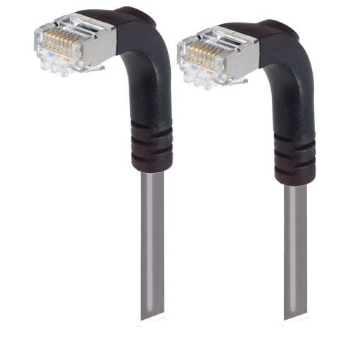 Category 6 Shielded LSZH Right Angle Patch Cable, Right Angle Down/Right Angle Down, Gray, 10.0 ft