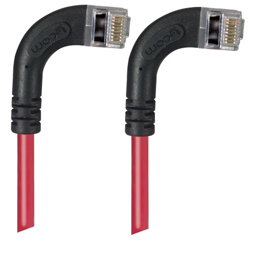 Category 6 Shielded LSZH Right Angle Patch Cable, Right Angle Right/Right Angle Right, Red, 7.0ft