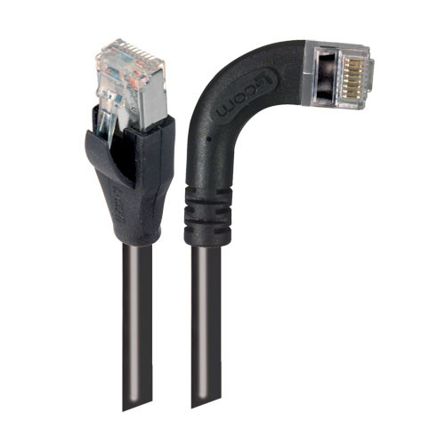 Category 6 Shielded LSZH Right Angle Patch Cable, Straight/Right Angle Right, Black, 25.0 ft