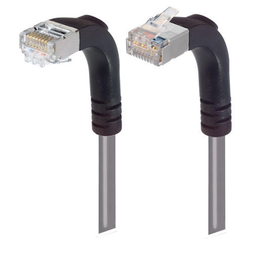 Category 6 Shielded LSZH Right Angle Patch Cable, Right Angle Up/Right Angle Down, Gray, 25.0 ft