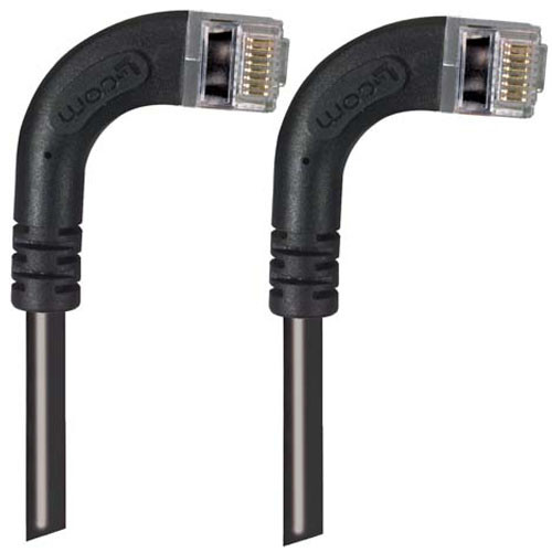 Shielded Category 6 Right Angle Patch Cable, Right Angle Right/Right Angle Right, Black, 2.0 ft