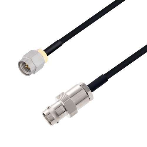 BNC Female to SMA Male Cable Assembly using LC085TBJ Coax, 3 FT