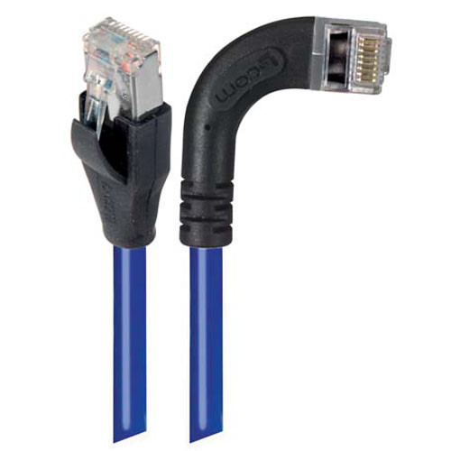 Shielded Category 6 Right Angle Patch Cable, Straight/Right Angle Right, Blue, 7.0 ft