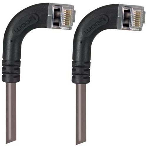 Shielded Category 6 Right Angle Patch Cable, Right Angle Right/Right Angle Right, Gray, 5.0 ft