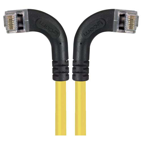 Shielded Category 6 Right Angle Patch Cable, Right Angle Left/Right Angle Right, Yellow, 20.0 ft
