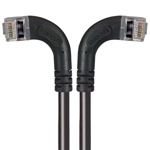 Category 5E Shielded LSZH Right Angle Patch Cable, Right Angle Left/Right Angle Right, Black, 7.0 ft