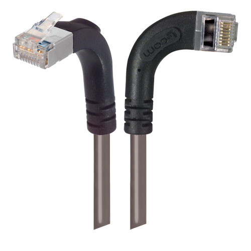 Category 5E Shielded LSZH Right Angle Patch Cable, Right Angle Right/Right Angle Up, Gray, 25.0 ft