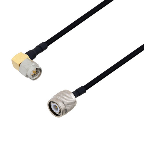SMA Male Right Angle to TNC Male Cable Assembly using LC141TBJ Coax, 2 FT