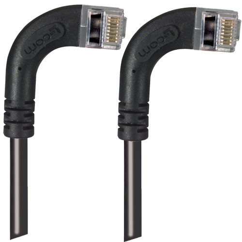 Category 5E Shielded LSZH Right Angle Patch Cable, Right Angle Right/Right Angle Right, Black, 2.0ft