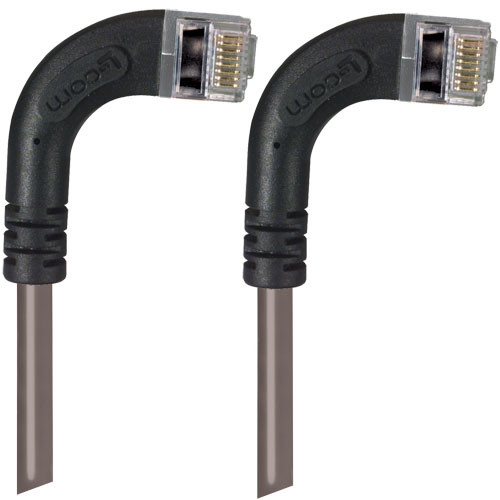 Category 5E Shielded LSZH Right Angle Patch Cable, Right Angle Right/Right Angle Right, Gray, 7.0 ft