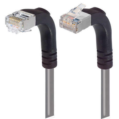 Category 5E Shielded LSZH Right Angle Patch Cable, Right Angle Up/Right Angle Down, Gray, 1.0 ft