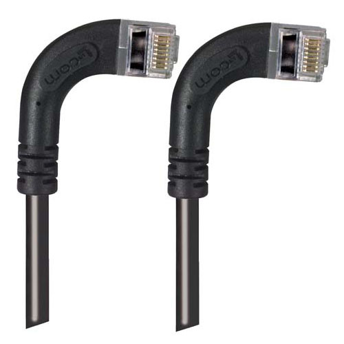 Category 5E Shielded Right Angle Patch Cable, RA Right Exit/RA Right Exit, Black 1.0 ft