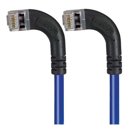 Category 5E Shielded Right Angle Patch Cable, Left Angle /Left Angle, Blue 2.0 ft