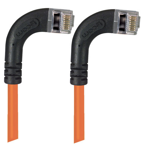 Category 5E Shielded Right Angle Patch Cable, RA Right Exit/RA Right Exit, Orange 1.0 ft