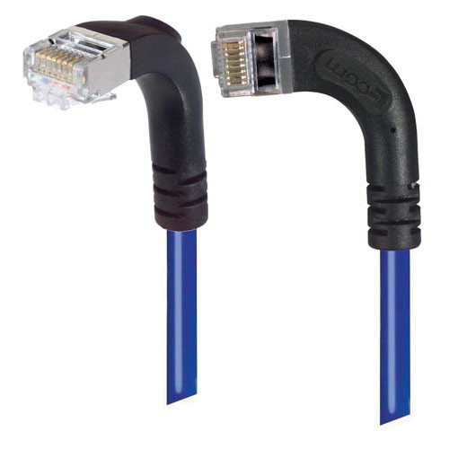 Category 5E Shielded Right Angle Patch Cable, Right Angle Left/Right Angle Down, Blue 3.0 ft