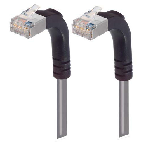 Category 5E Shielded Right Angle Patch Cable, Right Angle Up/Right Angle Up, Gray 3.0 ft