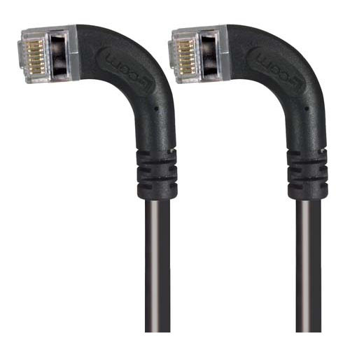 Category 5E Shielded Right Angle Patch Cable, Left Angle /Left Angle, Black 7.0 ft
