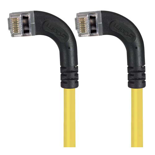 Category 5E Shielded Right Angle Patch Cable, Left Angle /Left Angle, Yellow 20.0 ft