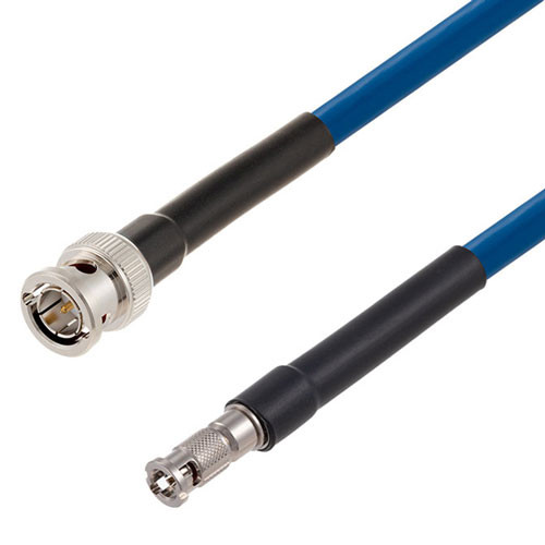 75 Ohm 6G SDI BNC Male to HD-BNC Male Cable Assembly using 1694A-BL Coax, 1 FT
