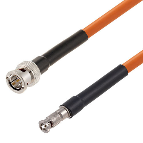 75 Ohm 6G SDI BNC Male to HD-BNC Male Cable Assembly using 1694A-OR Coax, 1 FT