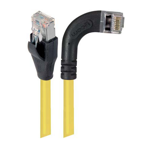 Category 5E Shielded Right Angle Patch Cable, Right Angle /Straight, Yellow 25.0 ft