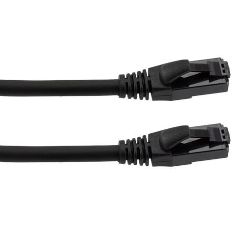 Cat6a, Ethernet Cable, U/UTP, 28 AWG, Industrial Outdoor, Slim Cable with Flexible Armor Jacket, Black, 15-foot