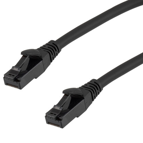 Cat6a, Ethernet Cable, U/UTP, 28 AWG, Industrial Outdoor, Slim Cable with Flexible Armor Jacket, Black, 7-foot