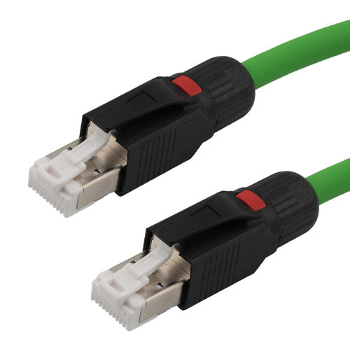 Profinet Type B/C Cat5e Ethernet Cable RJ45-RJ45 SF/UTP Double Shielded 22AWG Stranded High Flex Industrial Outdoor PLTC TPE Green 5m