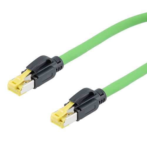 Profinet Type B/C Cat6a 4-Pair RJ45-RJ45 Cable SF/UTP Double Shielded 26AWG Stranded Drag Chain High Flex Industrial Outdoor HFPUR Green 2M