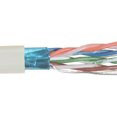 Category 6 Bulk Cable, F/UTP Foil Shielded 4-Pair 26AWG Stranded Conductor Low Smoke Zero Halogen LSZH Gray, 500FT
