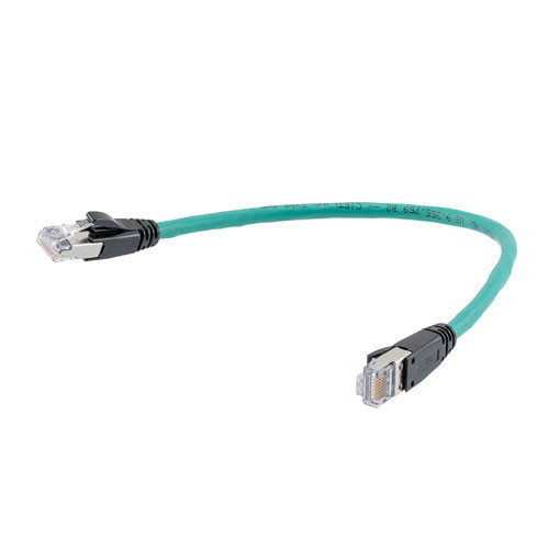 Category 6a 10gig Ethernet Patch Cable, F/UTP Shielded, RJ45, HiTemp 105C CMP Plenum Jacket, 26AWG Stranded Relaxed Style, 300V, Green, 3F