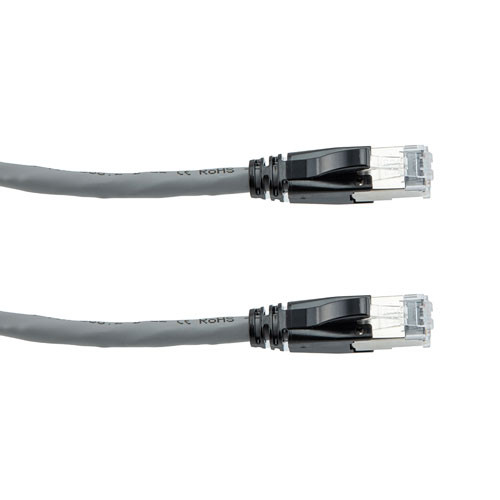 Category 6a 10gig Ethernet Patch Cable, F/UTP Shielded, RJ45, HiTemp 105C CMP Plenum Jacket, 26AWG Stranded Relaxed Style, 300V, Gray, 1F