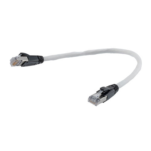 Category 6a 10gig Ethernet Patch Cable, F/UTP Shielded, RJ45, HiTemp 105C CMP Plenum Jacket, 26AWG Stranded Relaxed Style, 300V, White, 5F