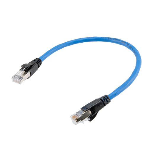 Category 6a 10gig Ethernet Patch Cable, F/UTP Shielded, RJ45, Riser CMR/CMG Jacket, 26AWG Stranded Relaxed Style, 300V, Blue, 15FT