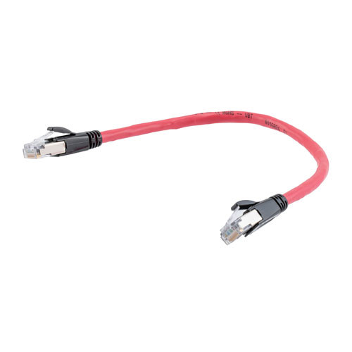 Category 6a 10gig Ethernet Patch Cable, F/UTP Shielded, RJ45, CMR Riser CMG Jacket, 26AWG Stranded Relaxed Style, 300V, Red, 5F
