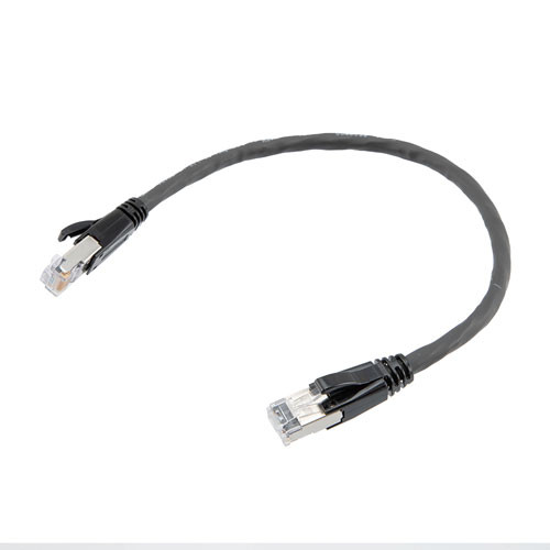 Category 6a 10gig Ethernet Patch Cable, F/UTP Shielded, RJ45, Dual LSZH CM Jacket, 26AWG Stranded Relaxed Style, 300V, Black, 75FT