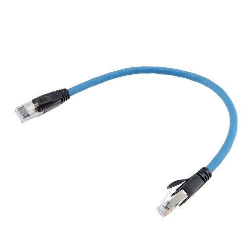 Category 6a 10gig Ethernet Patch Cable, F/UTP Shielded, RJ45, Dual LSZH CM Jacket, 26AWG Stranded Relaxed Style, 300V, Blue, 50FT