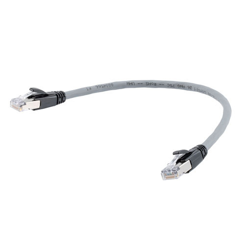 Category 6a 10gig Ethernet Patch Cable, F/UTP Shielded, RJ45, Dual LSZH CM Jacket, 26AWG Stranded Relaxed Style, 300V, Gray, 15FT