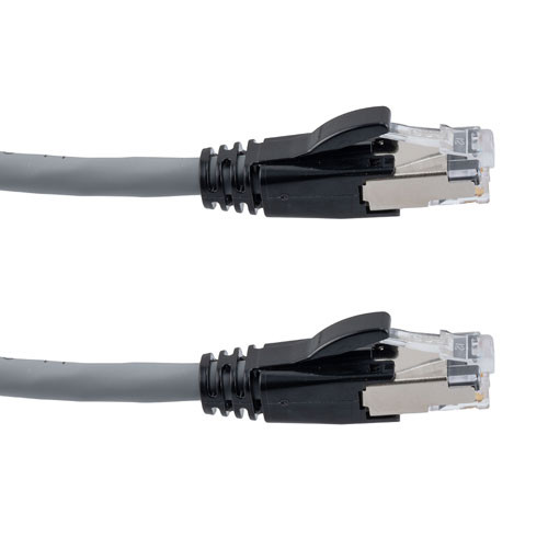 Category 6a 10gig Ethernet Patch Cable, F/UTP Shielded, RJ45, Dual LSZH CM Jacket, 26AWG Stranded Relaxed Style, 300V, Gray, 7FT