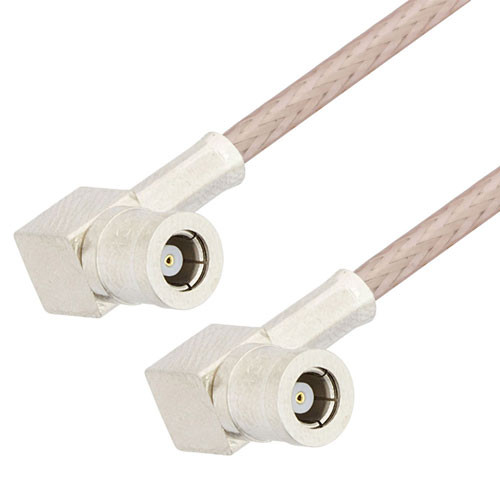 SMB Plug Right Angle to SMB Plug Right Angle Cable Assembly using RG316-DS Coax, 2 FT - LCCA31373-FT2