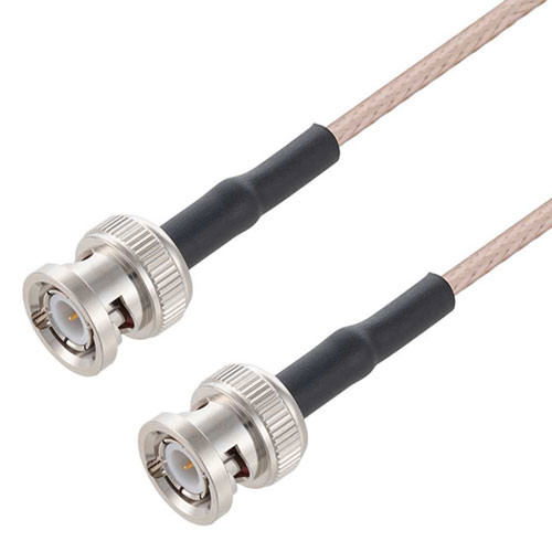 BNC Male to BNC Male Cable Assembly using RG316-DS Coax, 0.5 FT with HeatShrink - LCCA31388-FT0.5