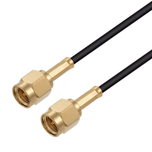 SMA Male to SMA Male Cable Assembly using RG174 Coax, 2 FT with HeatShrink - LCCA31493-FT2