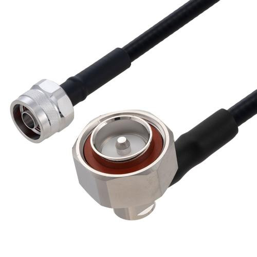 Low Loss N Male Right Angle to N Male Weatherproof Cable Assembly with Silicone using SPO-250 Coax, 3 FT with Times Microwave Components - LCCA9879/WP-FT3