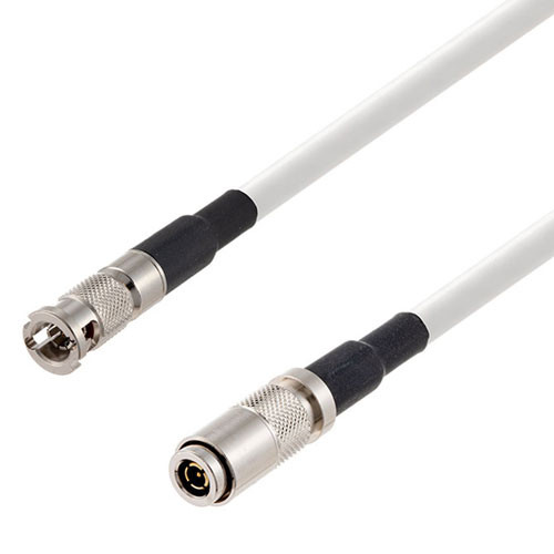 75 Ohm 12G SDI HD-BNC Male to 1.0/2.3 Male Cable Assembly using 4855R-WH Coax, 1 FT