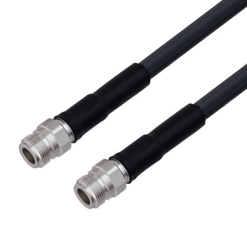 Low Loss N Female to N Female Cable Assembly using LMR-400-UF Coax With Times Microwave Components with HeatShrink - LCCA9951-FT2