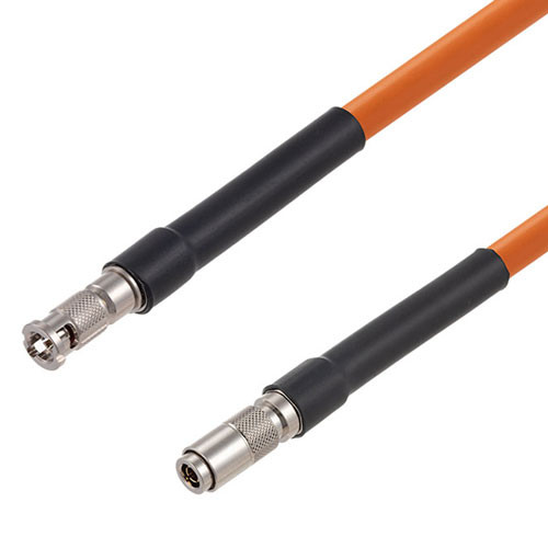 75 Ohm 6G SDI HD-BNC Male to 1.0/2.3 Male Cable Assembly using 1694A-OR Coax, 1 FT