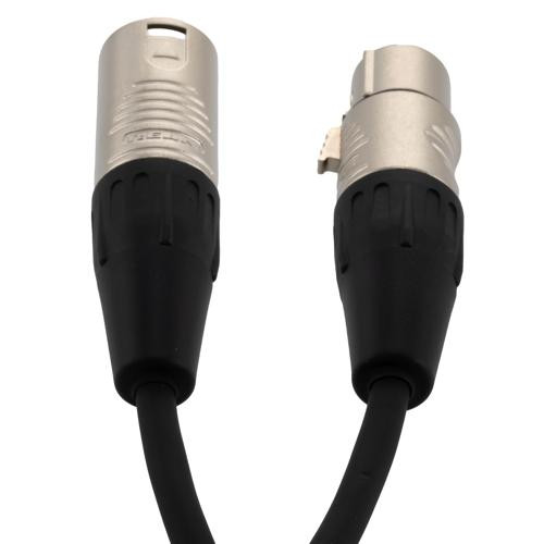 XLR Audio Cable, 3 Pin, Male To Female, High-Flex, 24AWG, PVC, Black, 10F