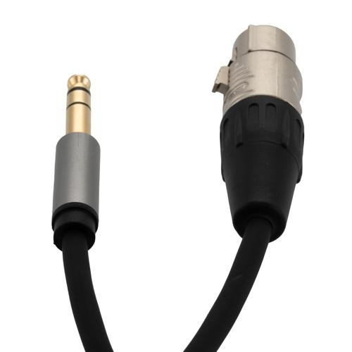 XLR To 1/4 inch Audio Cable, 3 Pin, Female To Male, High-Flex, 24AWG, PVC, Black, 10F